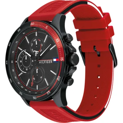 Tommy Hilfiger - Men’s Quartz Silicone Strap Black